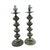 1960s Mid Century Modern Brass Tone Stacked Cylinder Table Lamp- A Pair For Sale - Image 5 of 12