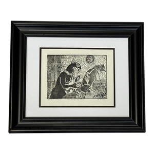 Late 20th Century Jerry Difalco (1952-2021 Nj/Pa) Framed Etching Aquatint Print #8/10, "Mon Paris", Surreal Gargoyes