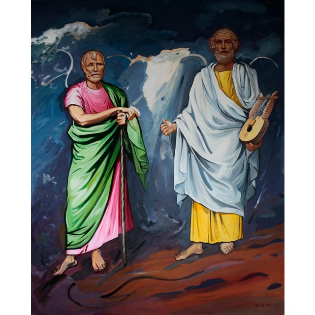 Early 21st Century Orest Hrytsak, Hesiode et Homere, 2019, Mixed Media on Canvas For Sale - Image 5 of 5