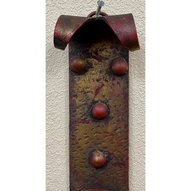 Wrought Iron Gothic Revival Three Light Wall Sconce c.1950 Wired & Ready to Illuminate 25″ High x 19″ Wide x 12″ Deep Good...