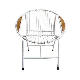 Retro Ring White Iron Outdoor Chair For Sale