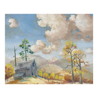 Fall in the California Foothills Original Oil Painting 1950s For Sale