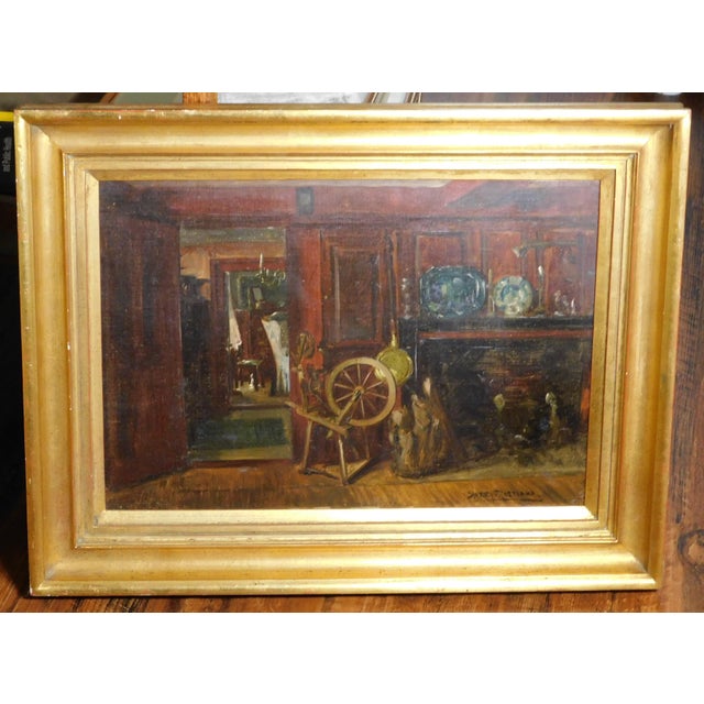 Vintage oil painting on canvas by noted early American artist, Harry Roseland, signed lower right. Image size 14 x 20....