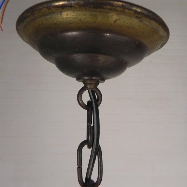 Art Deco Pendant Lamp with Hexagonal Stepped Glass Shade, 1930s For Sale - Image 16 of 18