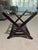 Dark Brown wood Folding Luggage Rack. Measures 19.5” x 26.5” x19.5” Folded measures 19.5” x26.5” x3”