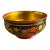 1970s Wooden Gold and Red Turkish Style Decorative Bowl For Sale