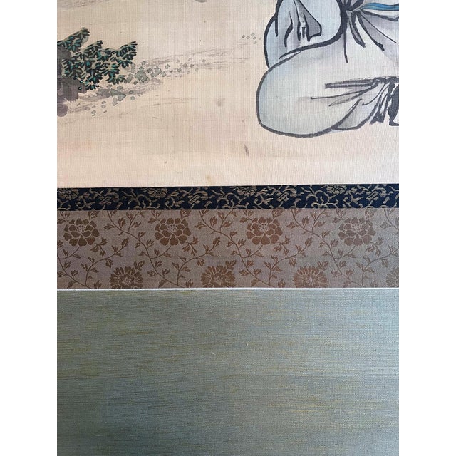 Japanese Silk Scroll by Haruki Nanmei Edo Period For Sale - Image 10 of 12