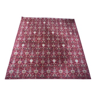 10ft 8in X 11ft Moroccan Style Simple Red Area Rug For Sale