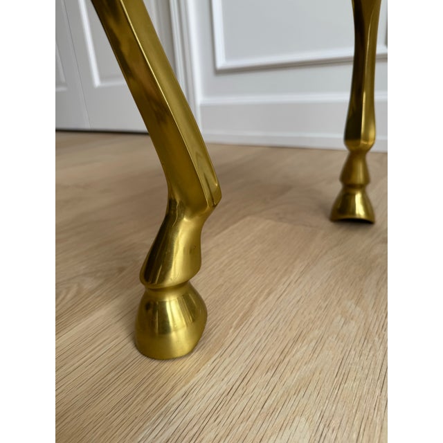Pair of Vintage Gallop Sculptural Brass Stools / Ottomans by Ayush Kasliwal for Cb2– Cast Aluminum Equine Form, Archived Design For Sale - Image 9 of 11