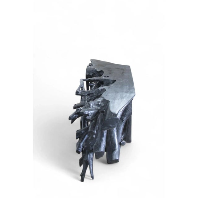 Wood Black Teak Root Console Table For Sale - Image 7 of 7