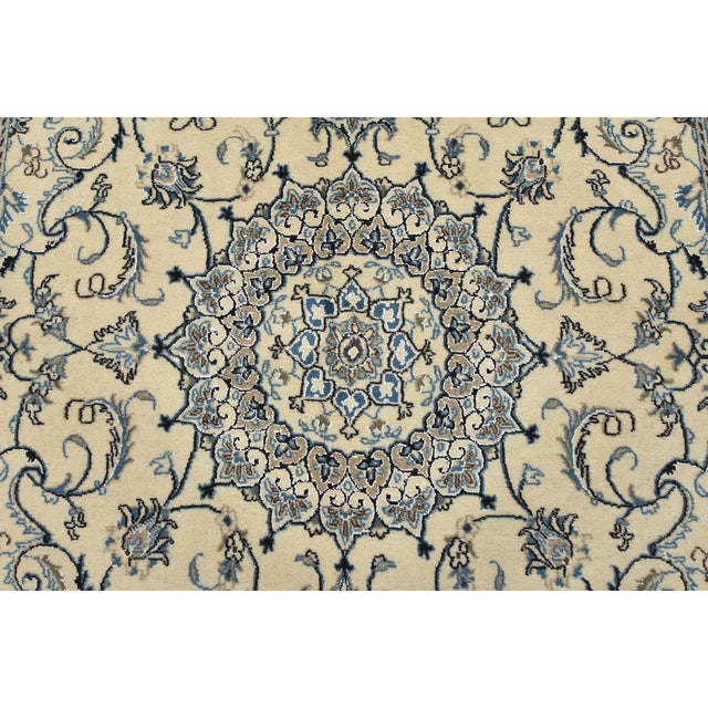 2000 - 2009 Nain Rug 6’4” X 6’10” Ivory Wool Vintage Traditional Hand-Knotted Carpet For Sale - Image 5 of 14