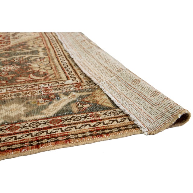 10 X 13 Antique Mahal Wool Rug in Rust Color With Allover Motif For Sale - Image 4 of 10