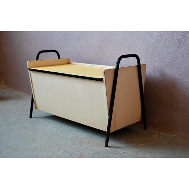 Mid-Century Wooden Toy Chest in Formica and Metal, 1950s For Sale - Image 9 of 14