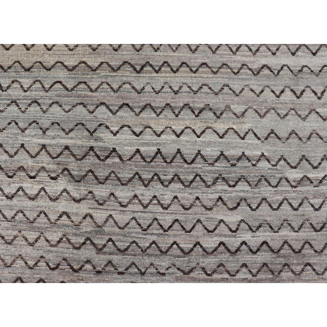 Textile Neutral Tone Tribal Design Rug by Keivan Woven Arts, 6'7" X 8'3" For Sale - Image 7 of 14