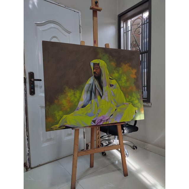 2020s "Sanctuary Vi", Oil Painting on Canvas by Franklin Igwenagu For Sale - Image 5 of 6