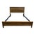 Vintage Full Size Mid Century Modern Walnut and Woven Cane Bed For Sale