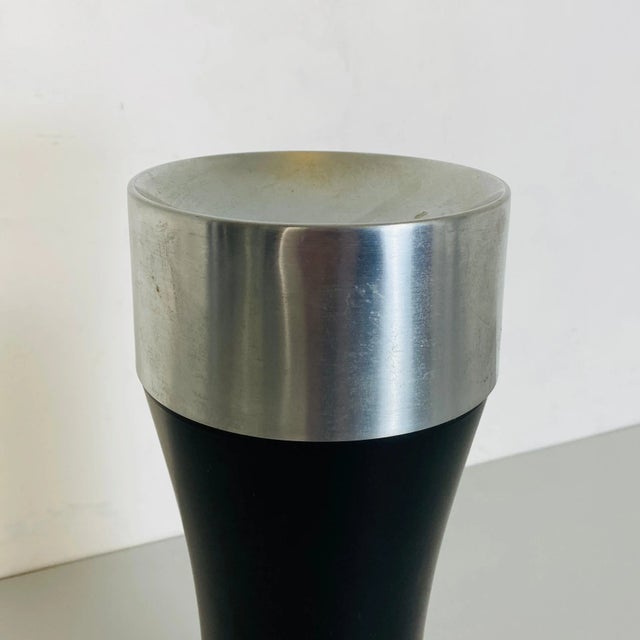 Mid-Century Modern Italian Black Floor Steel Ashtray, 1970s For Sale - Image 6 of 9