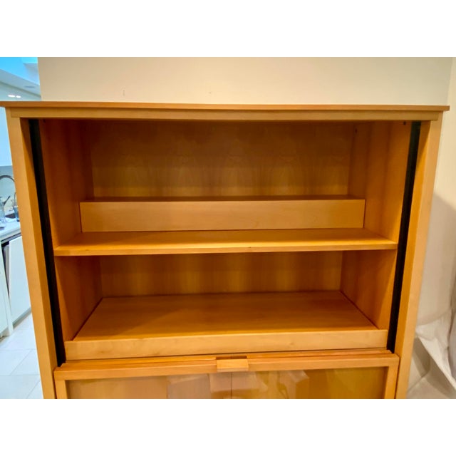 Contemporary Vintage Maxalto (B&b Italia) Modus Wooden Cabinet With Glass Door For Sale - Image 3 of 18