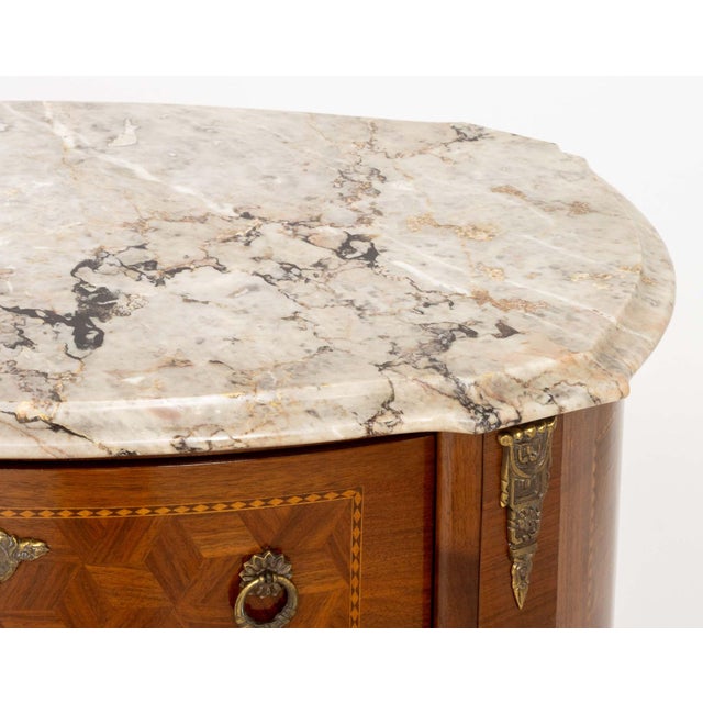 Pair of Louis XV Style Parquetry Commodes For Sale - Image 4 of 9