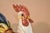 Hand made hand painted and glazed terracotta statue of a rooster. This rooster has great personality! He is perched upon...