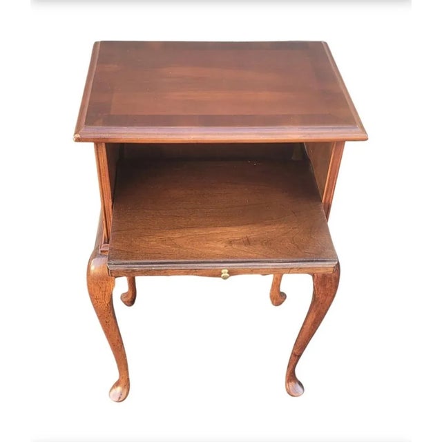 Queen Anne Style Telephone Lamp Table Candle Stand With Pull-Out Tray For Sale - Image 4 of 9