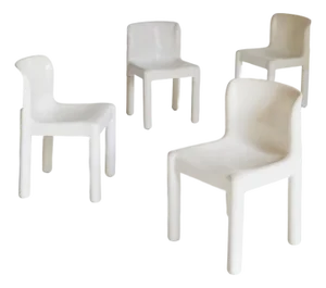 1970s Model 4875 White Plastic Chair by Carlo Bartolli for Kartell