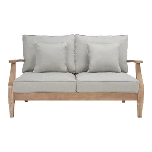 Martinique Wood Patio Loveseat - Natural/Grey