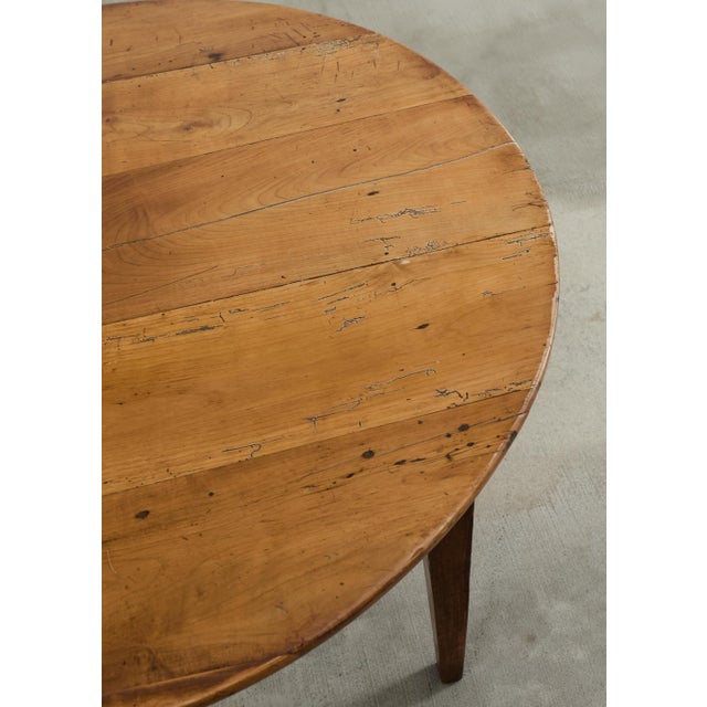 Country English Provincial Round Fruitwood Farmhouse Dining Table For Sale - Image 9 of 17