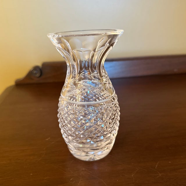 Transparent Mid 20th Century Small Crystal Vase For Sale - Image 8 of 11