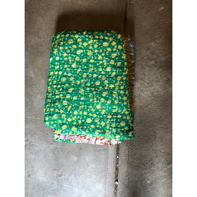 HandStitched Patchwork Kantha Quilt Chairish