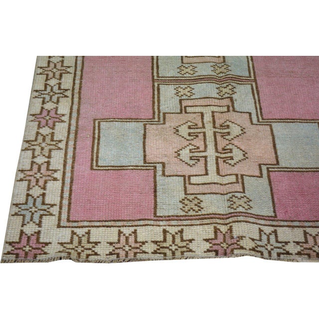 Turkish Vintage Turkish Anatolian Hand Knotted Wool Rug, 2'9''x3'10'' For Sale - Image 3 of 4