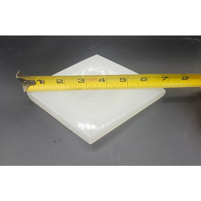 Stone Vintage Alabaster Playing Card Symbol Diamond Shaped Ashtray For Sale - Image 7 of 9