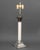 Neoclassical Corinthian Column Form Table Lamp, two light sockets surmounting bronzed metal ornate capital, white-painted...