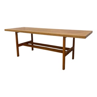 1950s Vintage Danish Mid Century Modern White Oak Coffee Table Attributed to Berge Mogensen For Sale