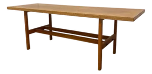 1950s Vintage Danish Mid Century Modern White Oak Coffee Table Attributed to Berge Mogensen