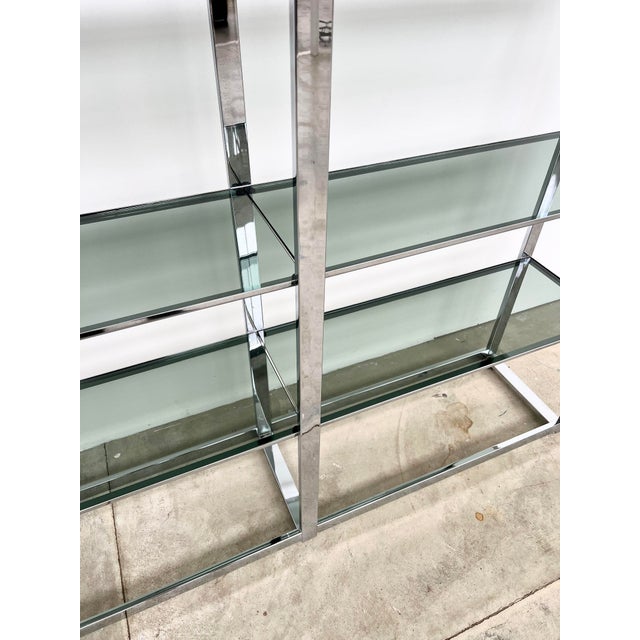 Italian Chrome and Smoked Glass Bookcase, 1970s For Sale - Image 12 of 16