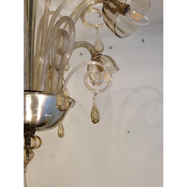Murano Glass 6-Light Chandelier, 1930s For Sale - Image 13 of 14