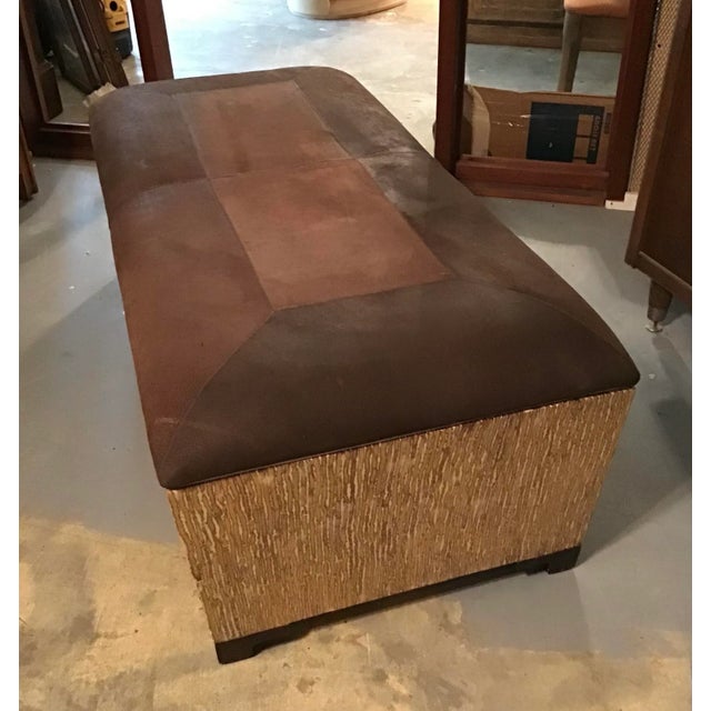 Upholstered Bench Seating With Storage Ottoman Bench, Circa 1970s For Sale - Image 9 of 12