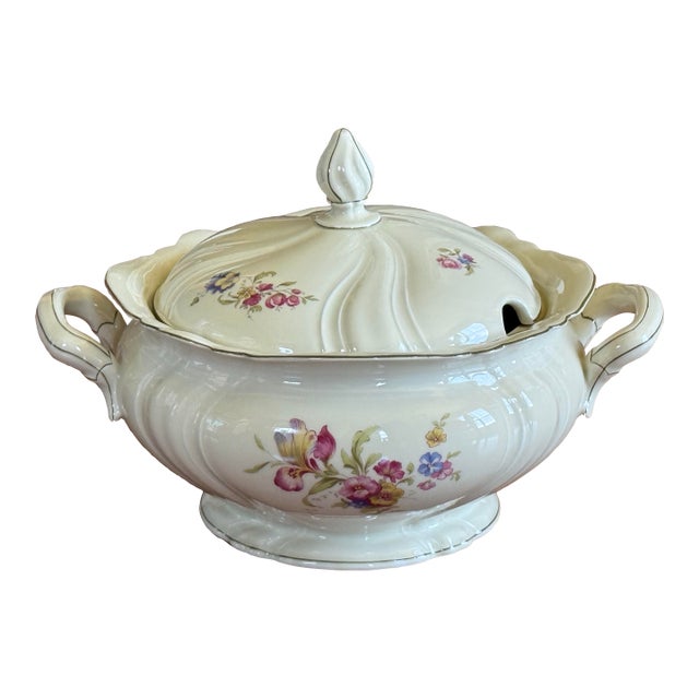 Rare Rosenthal Elfenbein Viktoria Lombul Antique White Colored Soup Tureen Kronach Germany For Sale