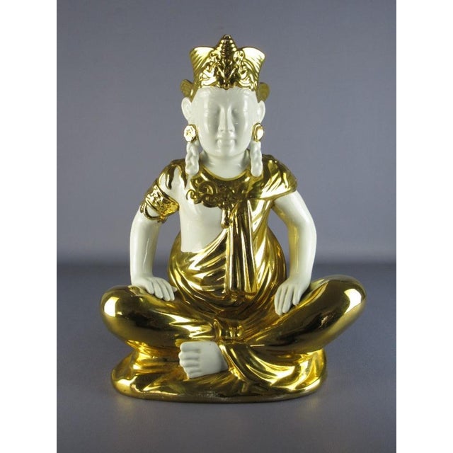 Porcelain & Gilt Sculpture of Buddha from San Marco, 1970s For Sale - Image 11 of 11