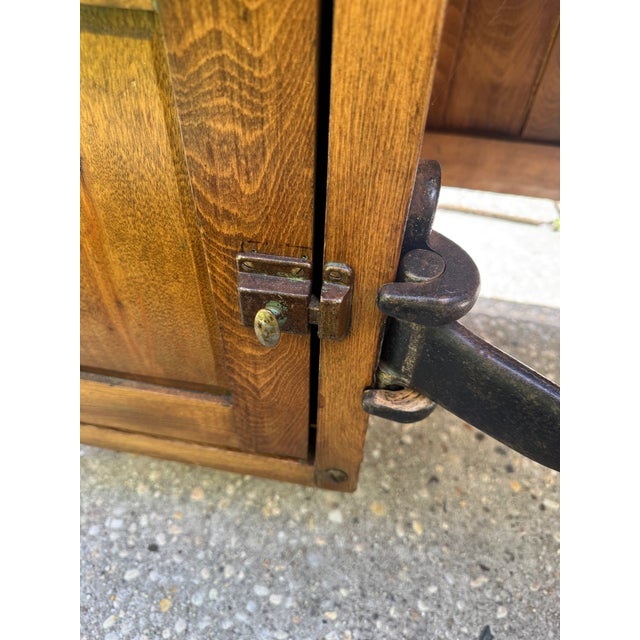 Vintage Industrial Desk With Integrated Swing-Out Stools For Sale - Image 18 of 18