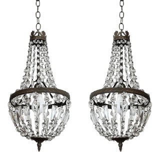 Pair of 19th Century Small Empire Chandeliers For Sale