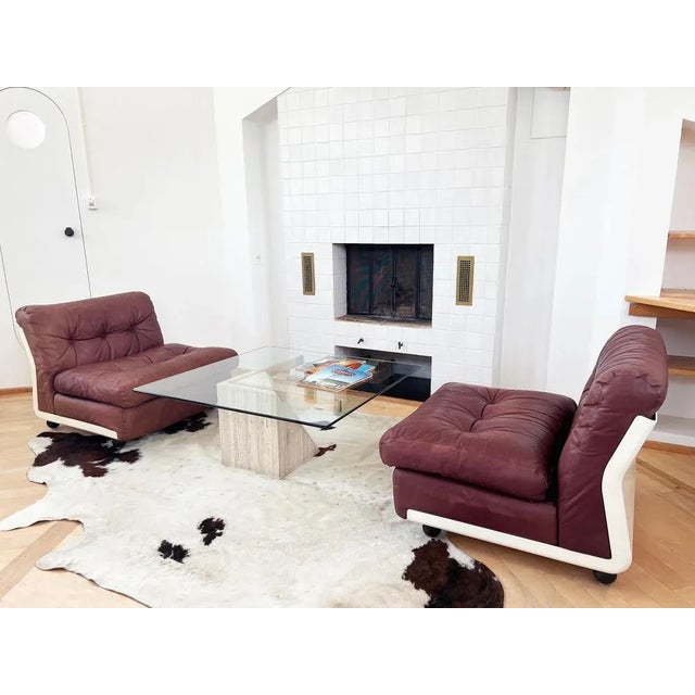 Vintage Travertine and Brass Artedi Glass Coffee Cocktail Table, 1970s For Sale - Image 12 of 13