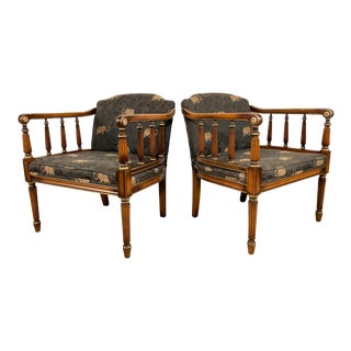 Hollywood Regency Style Arm Chairs, a Pair For Sale