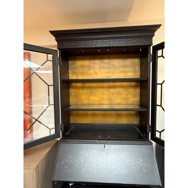 Ethan Allen Newport Liliana Chinoiserie Secretary Desk For Sale - Image 11 of 14
