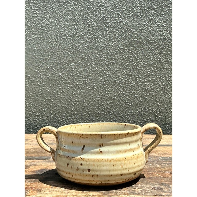 Vintage Original Studio Pottery Two Handle Bowl For Sale - Image 12 of 12