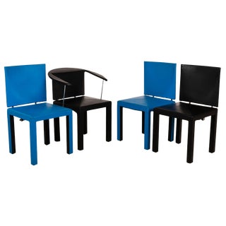 Arcadia Leather Chairs from B&B Italia, Set of 4 For Sale