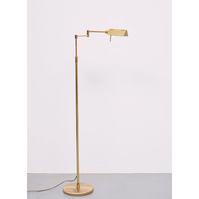 Brass Swing Arm Floor Lamp from Holtkötter, Germany, 1980s For Sale - Image 9 of 9