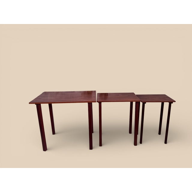 Scandinavian Nesting Tables, 1960s, Set of 3 For Sale - Image 6 of 9