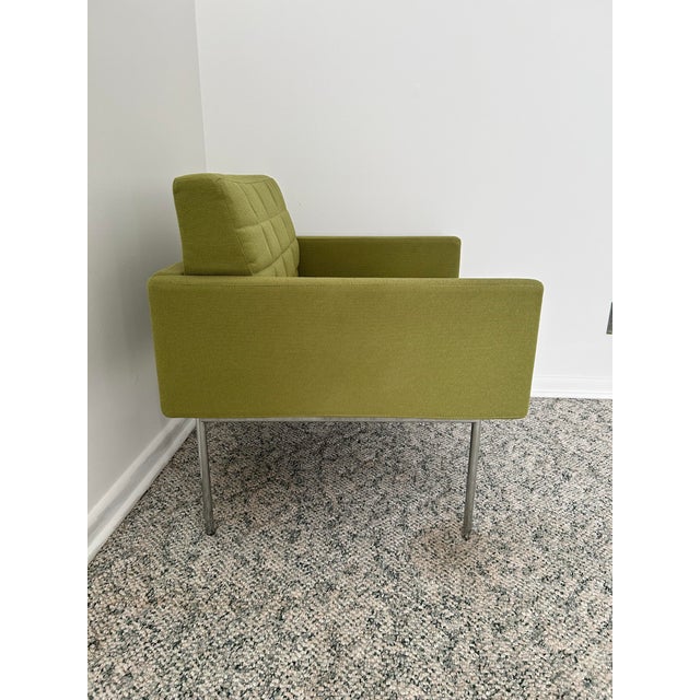 Metal Attributed to BassamFellows for Geiger Tuxedo Club Chairs (Pair) and Bench For Sale - Image 7 of 10
